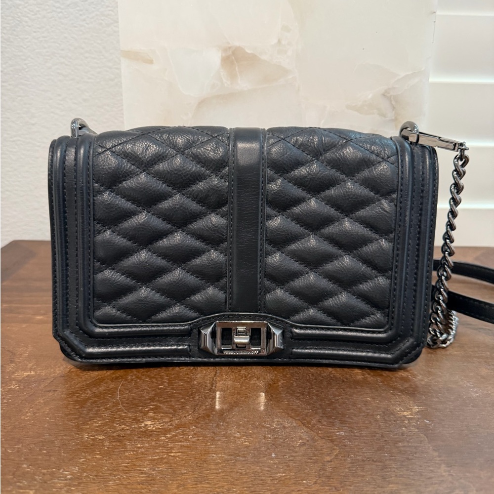 Rebecca Minkoff Black on Black Love Quilted Crossbody Bag